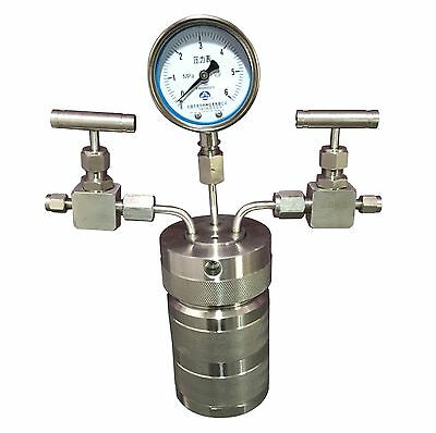 100ml Lab Hydrothermal Synthesis Autoclave Reactor + Inlet Outlet Gauge
