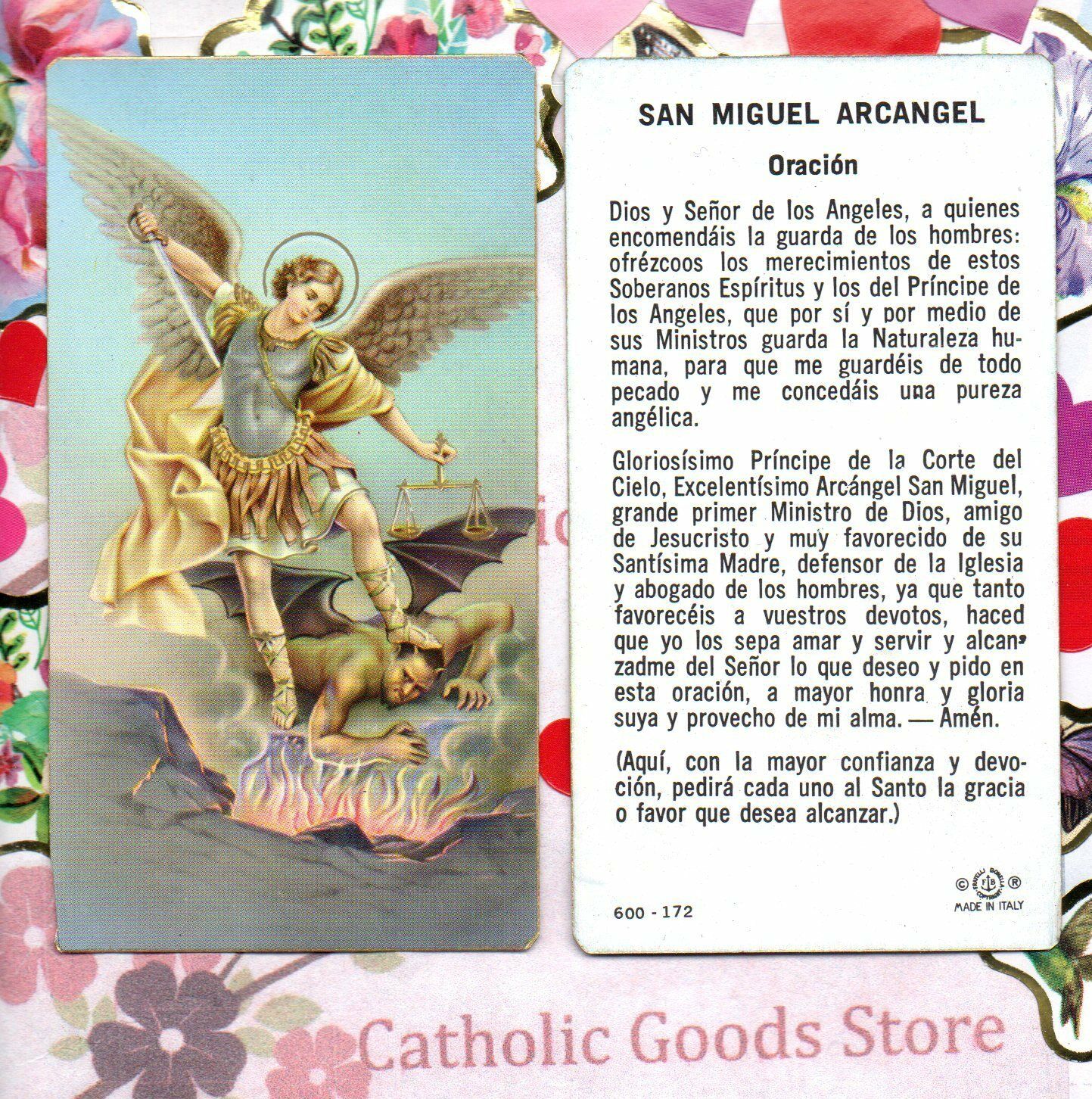 San Miguel Arcangel - Oracion - Spanish  - Paperstock Holy Card