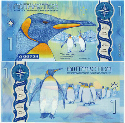 Antarctica 1 Dollar 2015 Clear Window Polymer