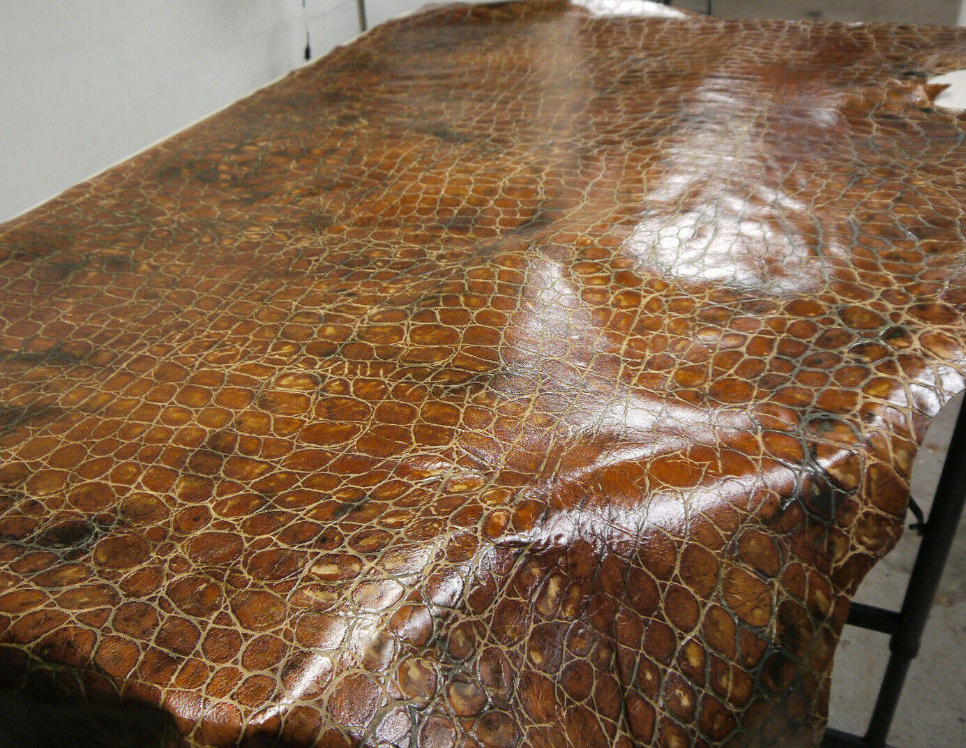 Alligator Embossed leather Hide Top Quality. 17 Square Feet