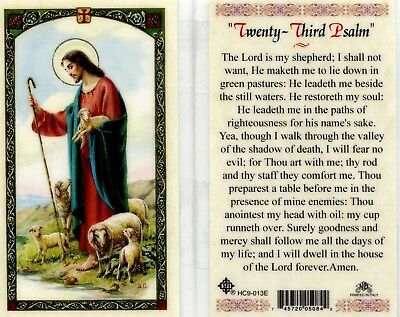 Twenty Third 23 Psalm Holy Prayer Card Catholic Laminated Lord is My Shepherd