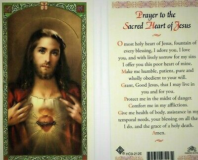 Prayer to the Sacred Heart of Jesus Laminated Card Fountain of Every Blessing