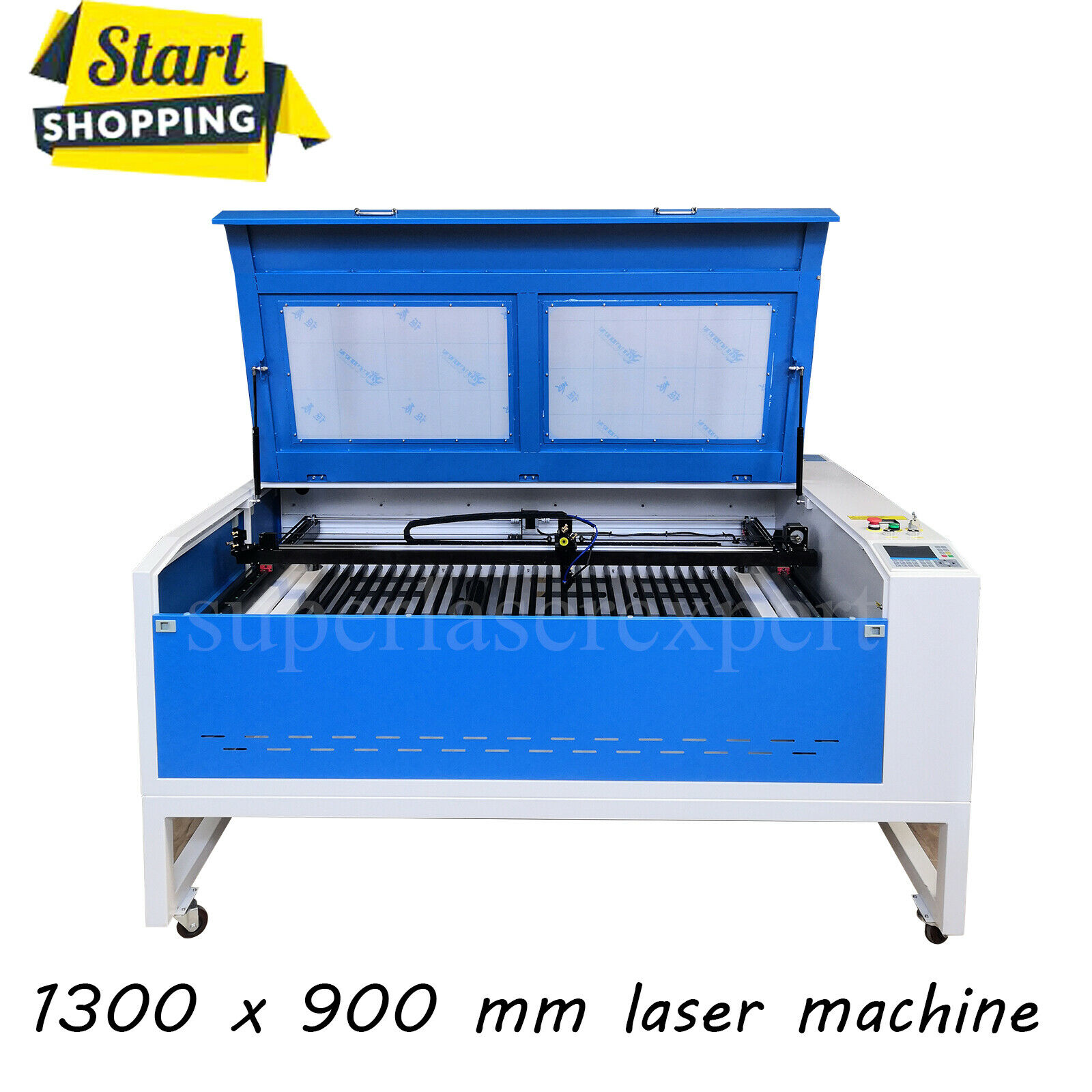 130W Ruida 1300*900mm CO2 Laser Cutting&Engraving Machine Motor Table & CW-5200