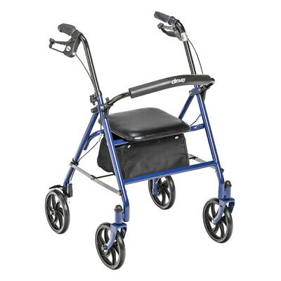 Drive Medical Rollator Folding Walker BLUE 10257 McKesson Adult 4 Wheels  ~NEW~
