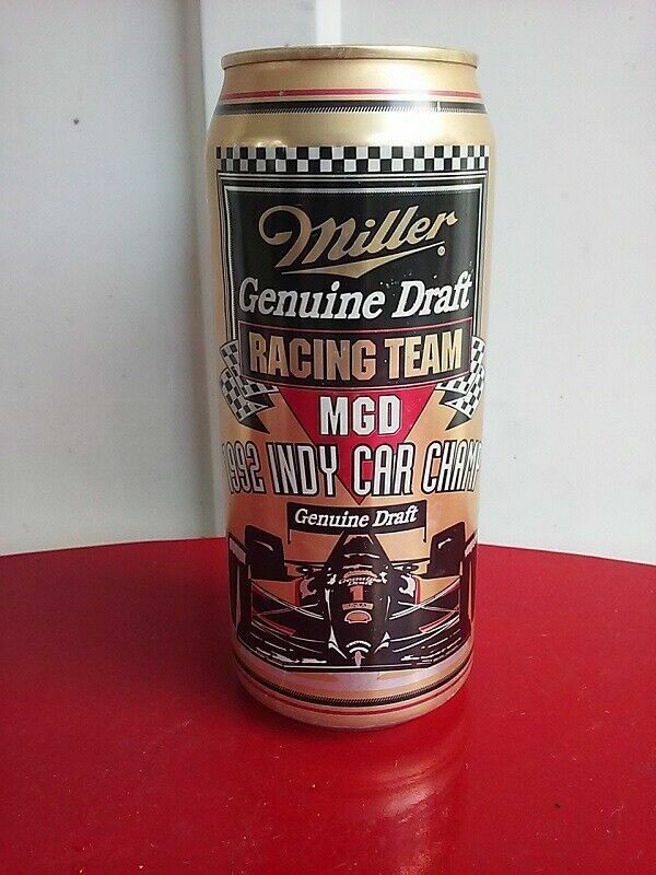 Vtg Miller Genuine Draft MGD Beer Can Racing Team 1992 Indy Car Champ
