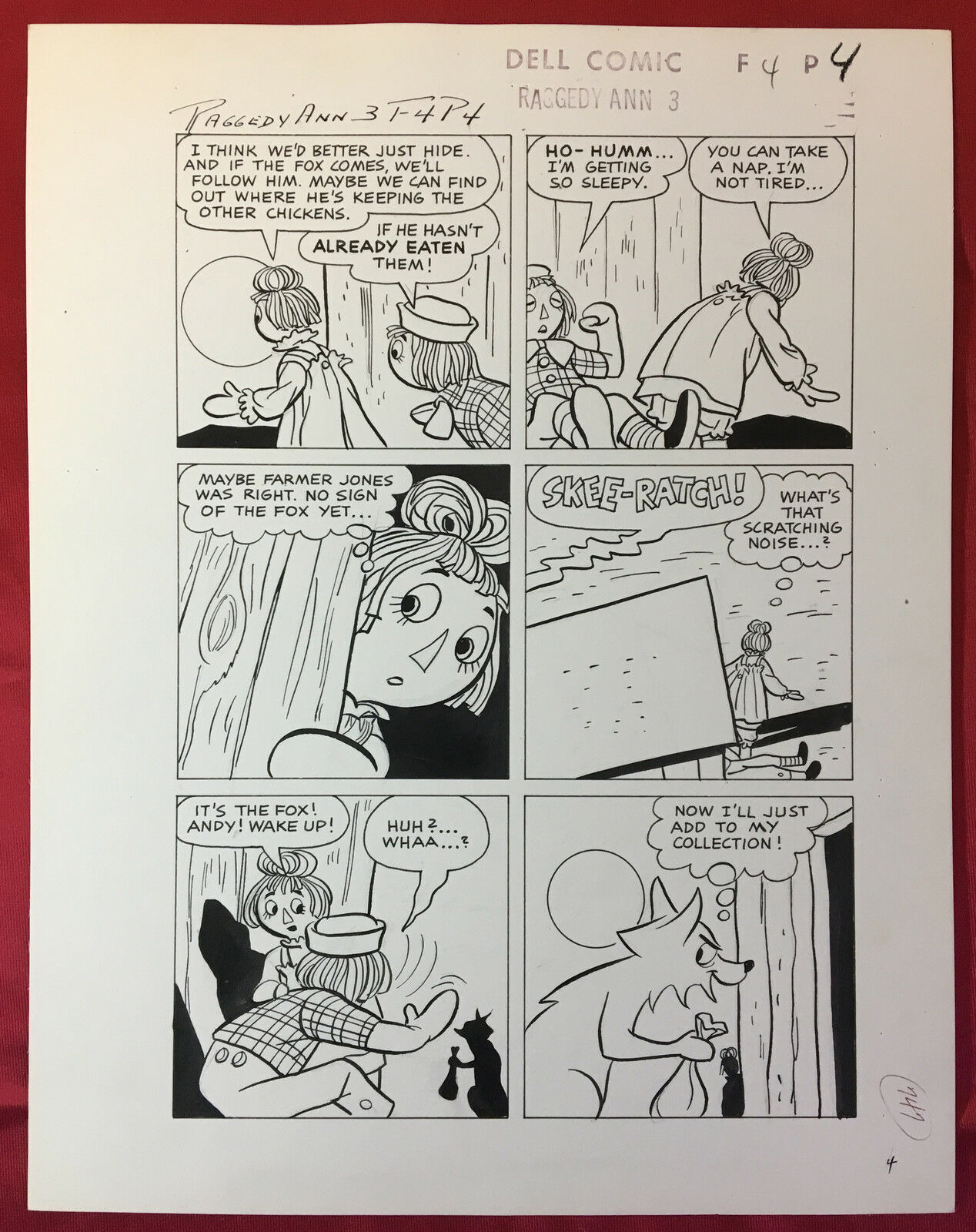 1965 Original Dell Comic Book Art RAGGEDY ANN #3 ~ page 4