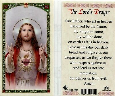 Lord's Prayer Laminated Card, Our Father Who Art in Heaven Hallowed Be Thy Name